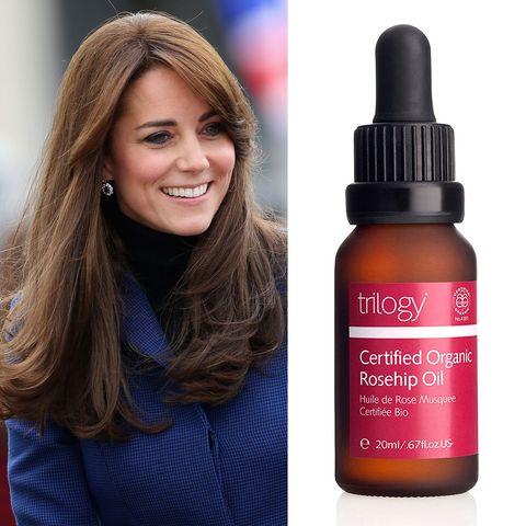 <p>Kate apparently <a href="http://www.townandcountrymag.com/style/beauty-products/news/a3787/kate-middleton-beauty-secrets/" target="_blank" data-tracking-id="recirc-text-link">swore by this Rosehip oil</a> during her first pregnancy. The product promises to help with scars, stretch marks, fine lines, and wrinkles. Wait...&nbsp;Kate has wrinkles? No way. ($19; <a href="https://www.amazon.com/Trilogy-Certified-Organic-Rosehip-Oil/dp/B000N94XPQ" target="_blank" data-tracking-id="recirc-text-link">amazon.com</a>)</p><p><a href="https://www.amazon.com/Trilogy-Certified-Organic-Rosehip-Oil/dp/B000N94XPQ?tag=redbook_auto-append-20" target="_blank" class="slide-buy--button" data-tracking-id="recirc-text-link"><strong data-redactor-tag="strong" data-verified="redactor" data-tracking-id="recirc-text-link">BUY NOW</strong></a></p><p><strong data-redactor-tag="strong" data-verified="redactor">RELATED: </strong><a href="http://www.redbookmag.com/beauty/hair/g3067/kate-middleton-hair/" target="_blank" data-tracking-id="recirc-text-link"><strong data-redactor-tag="strong" data-verified="redactor">See Kate Middleton's Hair Evolution Over the Last 10 Years</strong></a></p>