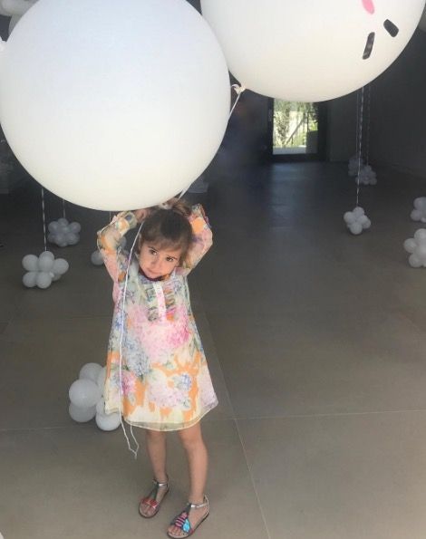 <p>Kourtney Kardashian's oldest daughter had an adorable fifth birthday party, complete with giant balloons. </p>