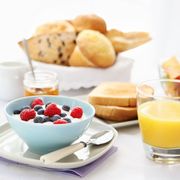 yogurt, orange juice and bread