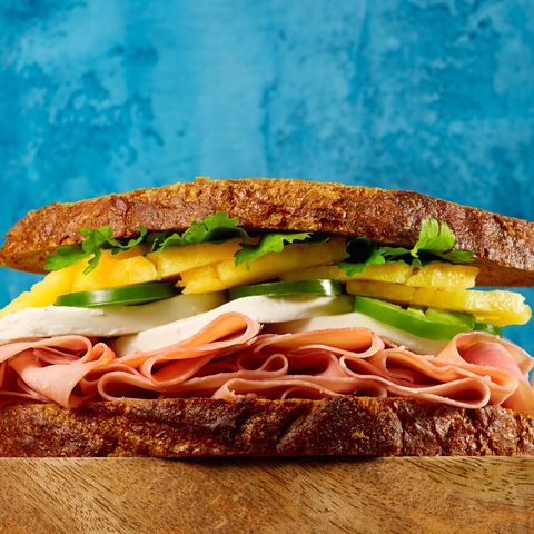 <p><strong data-redactor-tag="strong" data-verified="redactor">Upgrade it:</strong>         Fancy up the cheese, then add pineapple and jalapeno for a <i data-redactor-tag="i">Wait, am I on vacation?</i> vibe. Layer pumpernickel bread with ham, fresh mozzarella, thinly sliced fresh pineapple, sliced jalapeno, and cilantro.<span class="redactor-invisible-space" data-verified="redactor" data-redactor-tag="span" data-redactor-class="redactor-invisible-space"></span></p>