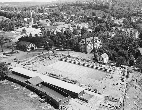 Aerial photography, Stadium, Photography, Sport venue, Architecture, History, Landscape, Black-and-white, Building, 