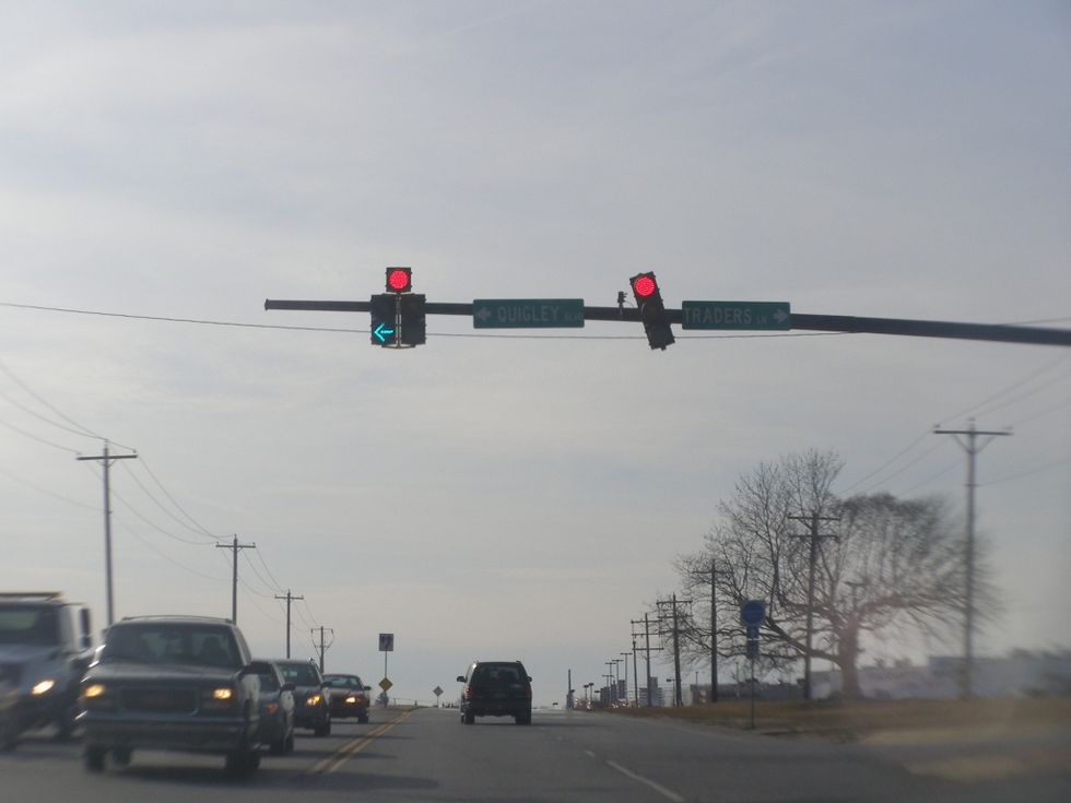 crooked traffic light