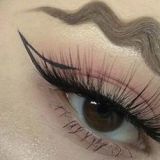 Eyebrow, Eyelash, Eye, Skin, Eye shadow, Organ, Cosmetics, Eye liner, Eyelash extensions, Beauty, 