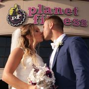 Photograph, Bride, Ceremony, Wedding, Interaction, Event, Bridal clothing, Wedding dress, Formal wear, Dress, 