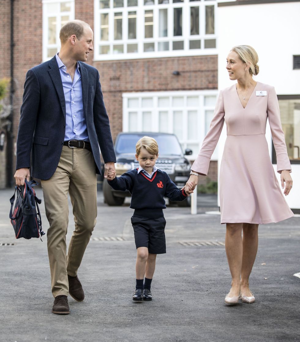 <p>On September 7, 2017, Prince William accompanied Prince George  for his first day at Thomas's school, where he was met by Helen Haslem, head of the lower school. </p>