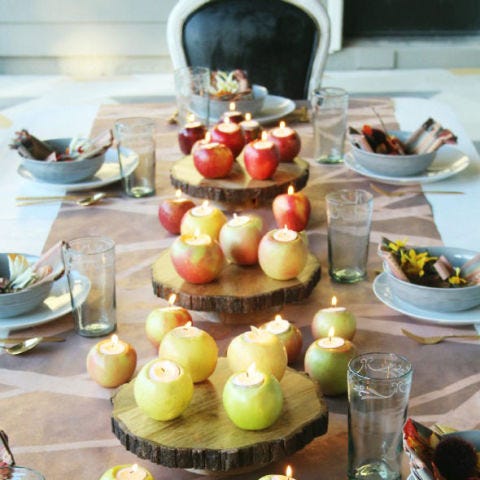 ombre apple votives <p>Get creative with your apple picking bounty—cause how much apple sauce can you really eat—by turning leftovers into a pretty ombre apple votive decoration for a dinner party.</p><p>Get directions at <a href="http://littlegreennotebook.com/2015/10/fall-dinner-party.html/" data-tracking-id="recirc-text-link">Little Green Notebook</a>. </p>