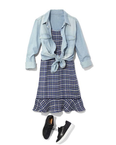 Clothing, White, Plaid, Sleeve, Dress, Outerwear, Pattern, Day dress, Design, Footwear, 