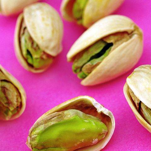 <p>Is there anything more delicious than snacking on a handful of pistachios? The nut is packed with plant-based protein, offering up 6 grams an ounce, as well as 3 grams of fiber. "The combination of protein and fiber will help keep you feeling fuller for longer," Gorin says. "I love using no-shell pistachios as a replacement for croutons on soups and salads to keep my intake of refined carbs lower."</p>