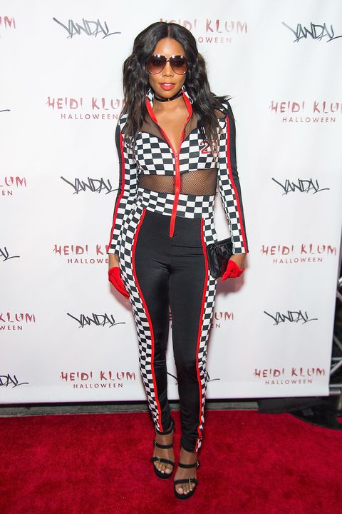 <p>Actress Gabrielle Union dressed up the race car driver look with some heels and sassy sunglasses for her Halloween evening in 2016.</p>