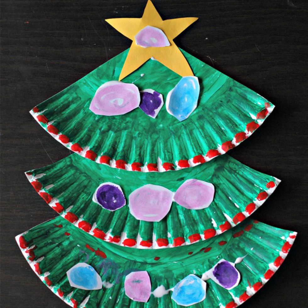 10 Easy Christmas Crafts For Kids Holiday Arts And Crafts For Children   Square 1507911245 Paper Plate Christmas Tree 