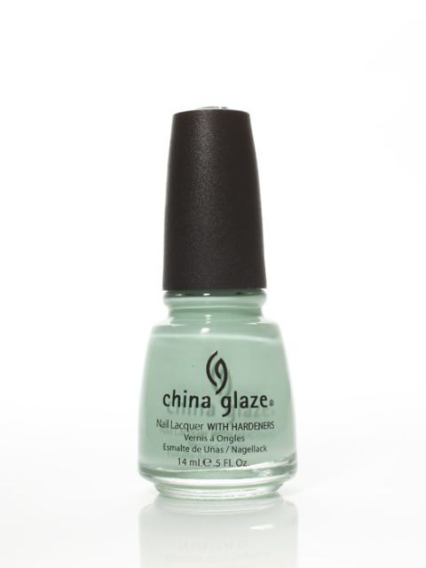 mint green colored nail polish