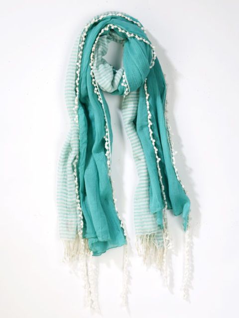 mint green colored scarves