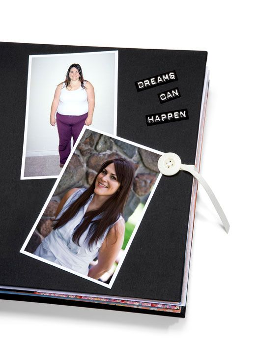 a scrapbook with a before and after real life healthy life weight loss story pictures