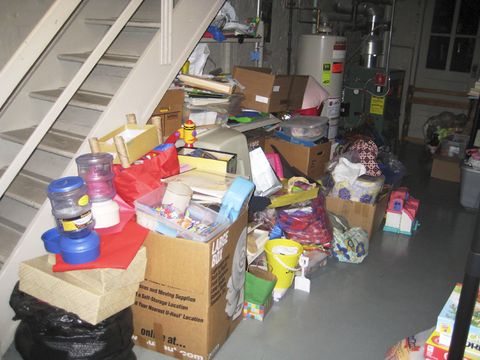 clutter in the basement