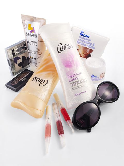 beauty products and sunglasses