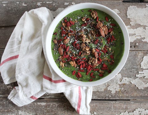 Stripped green smoothie bowl image