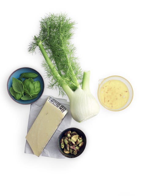 Pistachios + Pecorino Romano + fennel + white wine vinaigrette easy salad recipes