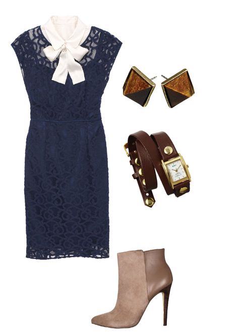 lace dress with edgy accessories