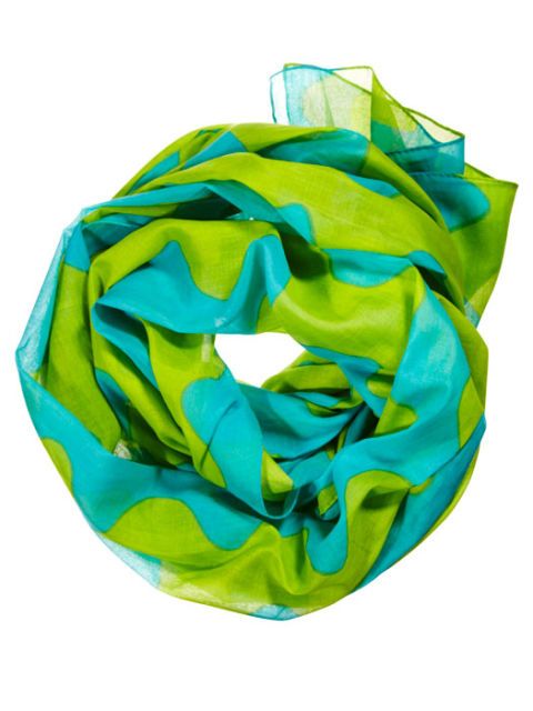 green and blue scarf