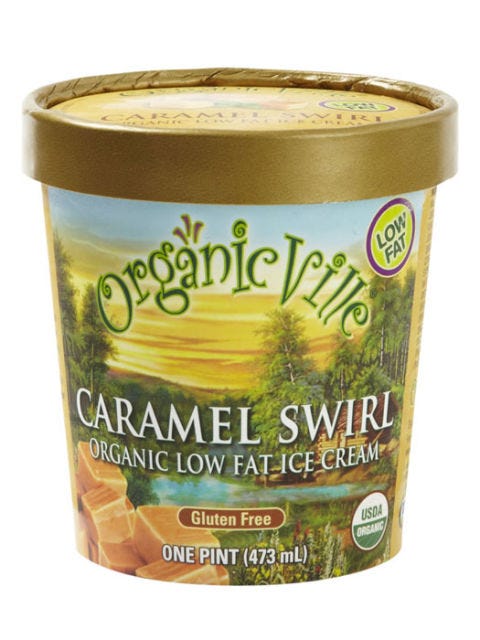 Organicville Caramel Swirl Organic Low Fat Ice Cream healthy ice cream