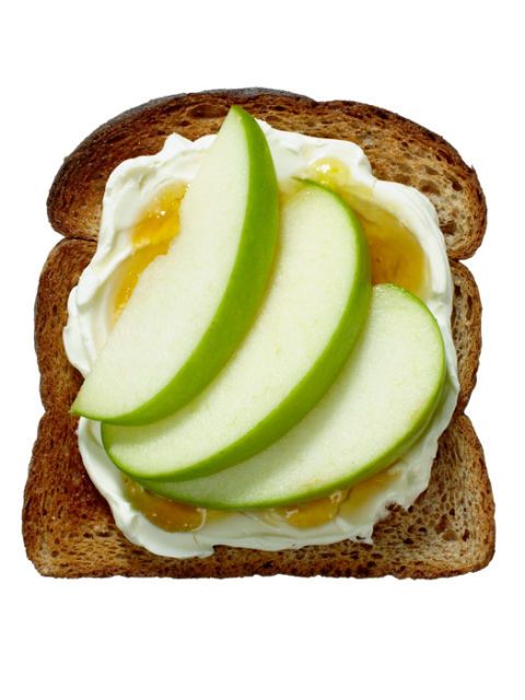 apples and cream cheese toast