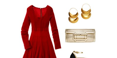 sweater dress with accessories