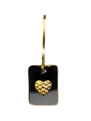 black and gold heart earrings