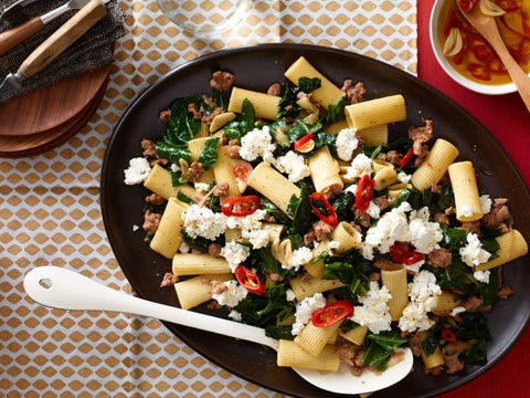Spicy sausage, greens, and rigatoni Spicy sausage, greens, and rigatoni