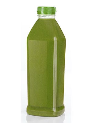 green juice in bottle