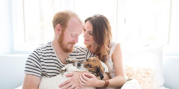 Puppy As Newborn Photoshoot