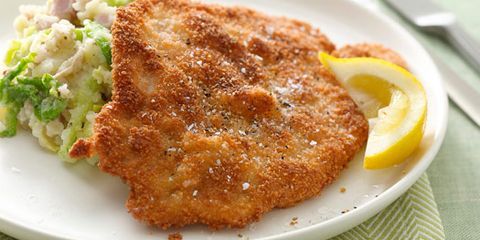 Crispy Pork Cutlets with Cabbage-Ham Mash Recipe