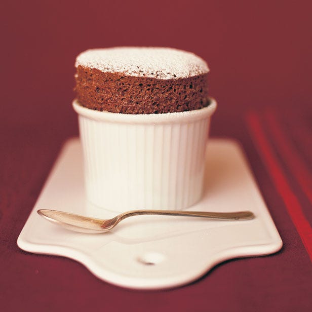 Hot choc-coffee soufflé recipe