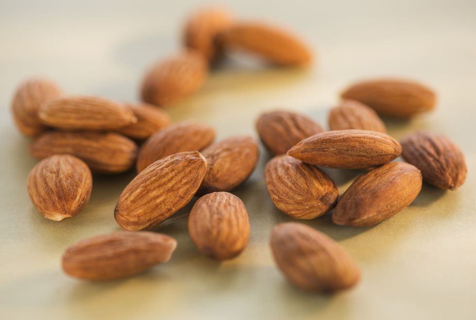 Food, Almond, Nuts & seeds, Nut, Plant, Ingredient, Apricot kernel, Superfood, Dried fruit, Produce, 