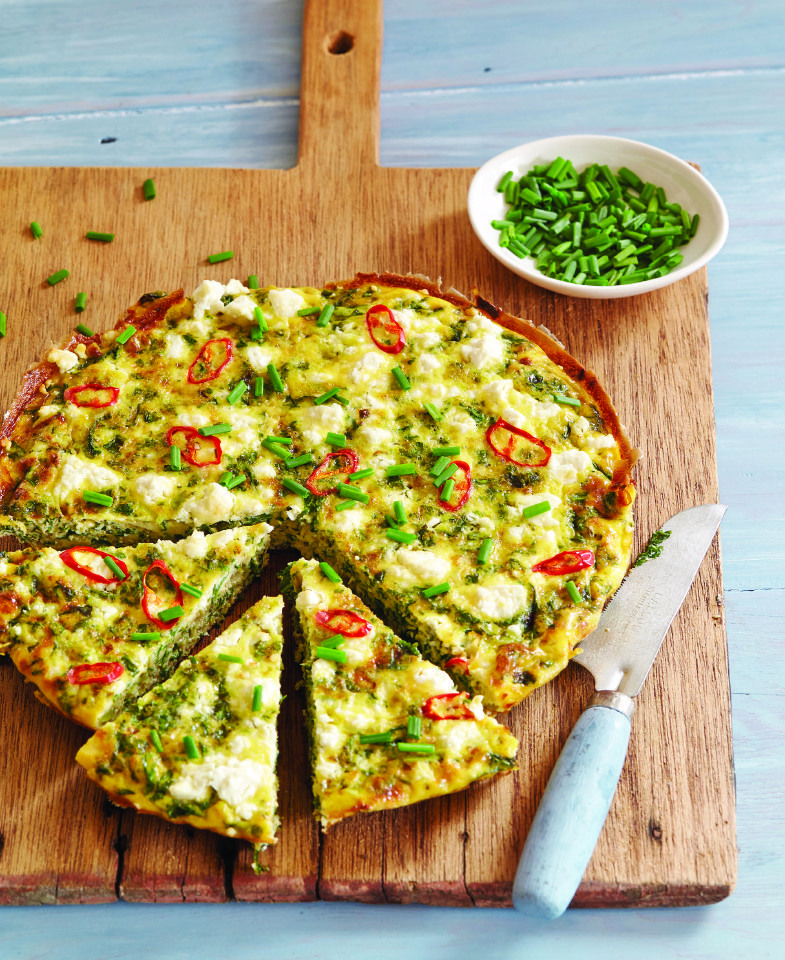 Kale, leek and feta frittata | Vegetarian lunch recipes