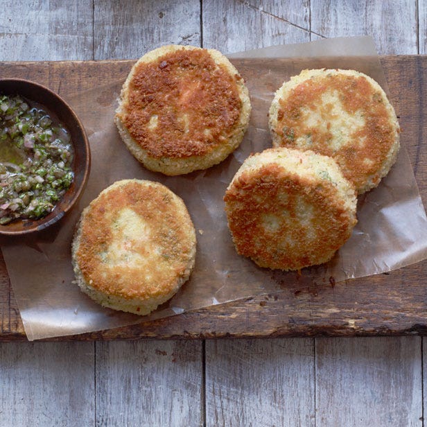 image of Gordon Ramsay’s Fish Cakes With Anchovy Dressing recipe by Red Online