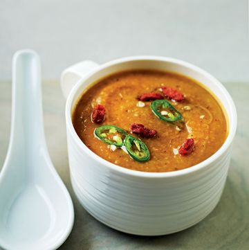 Dish, Food, Cuisine, Ingredient, Red curry, Gazpacho, Curry, Soup, Carrot and red lentil soup, Gravy, 