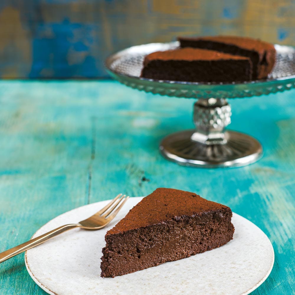 image of Sabrina Ghayour's Dark Chocolate, Cardamom and Espresso Mousse Cake recipe by Red Online