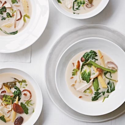 Itsu’s chicken, mushroom and coconut soup | Soup recipes