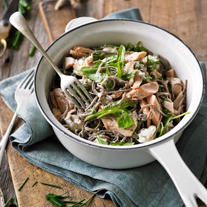 Buckwheat pasta with flaked trout | Pasta Recipes