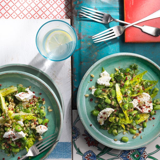 Ottolenghi's Broad bean and freekeh salad Summer lunch recipes