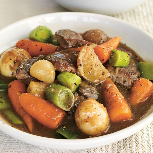 Slow-cooked lamb recipe with baby vegetables