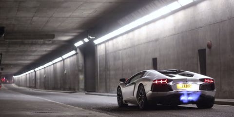 Lamborghini turns empty tunnel into a launch tube