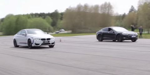 Bmw M4 Destroys Tesla Model S P85 D