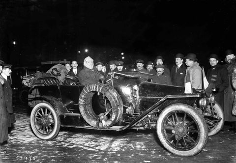 FRANCE - CIRCA 1911:  First Monte-Carlo rally on January, 24 and 25, 1911. Gregoire motor car.  (Photo by Branger/Roger Viollet/Getty Images)