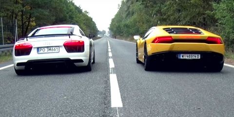 Which Is Faster: The Audi R8 V-10, or the Lamborghini Huracán?