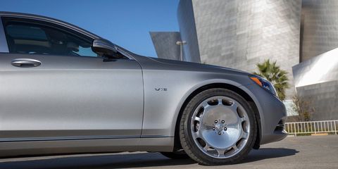 <p>It's not often that a set of wheels alone tin can bear an aureola of power, but these Maybach wheels practice but that. They turn the subdued <a href="http://www.roadandtrack.com/car-culture/news/a27041/car-matchmaker-mercedes-maybach-s600/" target="_blank">Maybach S600</a> into something that springs to mind the classic <a href="http://www.roadandtrack.com/car-culture/classic-cars/a27483/10-little-known-facts-about-the-mercedes-benz-600/">600 Grosser</a>.</p>