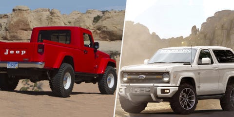 2017 Jeep Wrangler Pickup Vs 2020 Ford Bronco Which Daydream 4x4