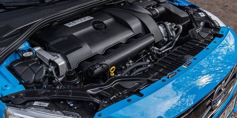 <p>A transverse engine in a front-wheel-drive based car isn't unusual, but stuffing a long inline-six in there is. In <a href="http://www.roadandtrack.com/new-cars/first-drives/reviews/a7765/2014-volvo-v60-polestar-first-drive-review/" target="_blank">Volvo's 60-series models</a>, it extends nearly the whole length of the car. Sadly, this oddball layout will soon die as Volvo switches to exclusive use of three- and four-cylinder engines.</p>