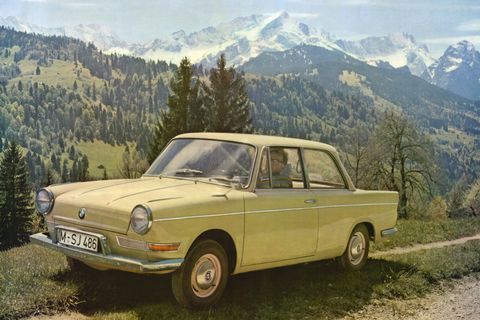 <p>Cheap and cheerful, the tiny little BMW 700 saved the company from bankruptcy, or worse, a merger with Daimler—doing so all without a kidney grille up front. With a motorcycle-derived flat-twin, mounted in the back of BMW's first monocoque body. With those credentials, the 700 was a tiny terror at hillclimbs and the Nurburgring alike. And unlike the Italianate Isetta, the 700 was all BMW. </p>
