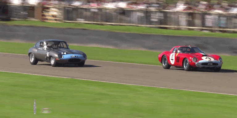 Watch A Jaguar Racer Nearly Wreck A 30 Million Ferrari